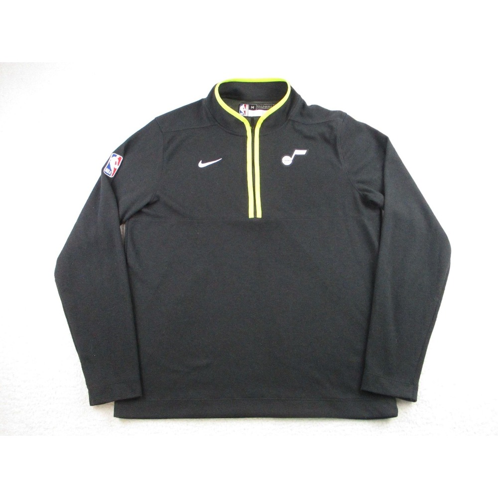 Nike Utah Jazz Pullover Mens Medium Black NBA Basketball Dri-FIT 1/4 Zip